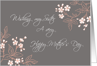 Sister Happy Mother’s Day Card - Coral White Grey Floral card