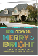 Photo Merry & Bright Realty Christmas Card - Colorful Modern card