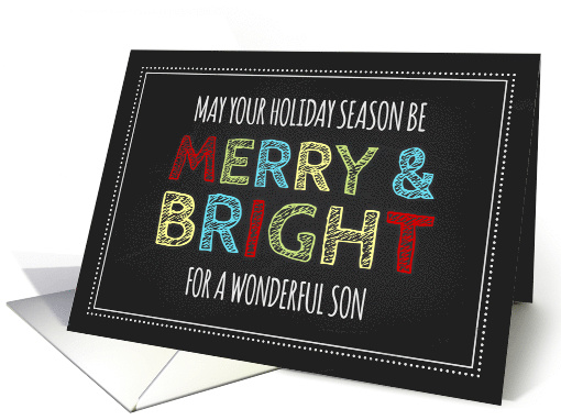 Merry & Bright Son Christmas - Colorful Chalkboard card (1177976)