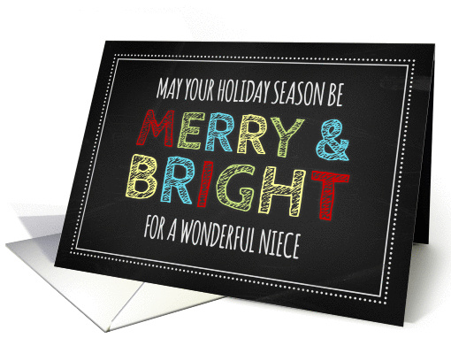Merry & Bright Niece Christmas - Chalkboard card (1181586)