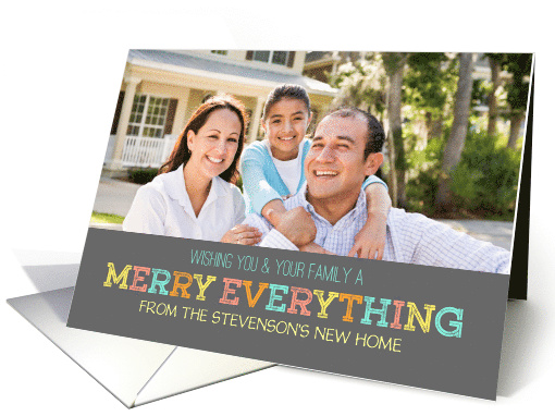 Merry Everything We've Moved Custom Name Photo card (1328292)