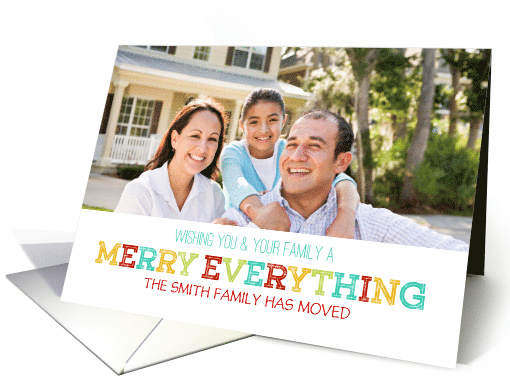 Merry Everything We've Moved Custom Name Photo card (1328300)