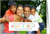 Merry and Bright New Address Custom Photo Card
