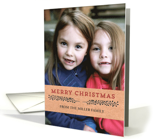 Rustic Kraft Paper Christmas Custom Photo card (1404754)