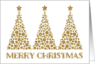 Gold Dots Christmas Trees Merry Christmas card