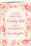 Blush Pink Watercolor Flowers Granddaughter Birthday Card