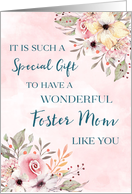 Vintage Pink Flowers Foster Mom Mother’s Day Card