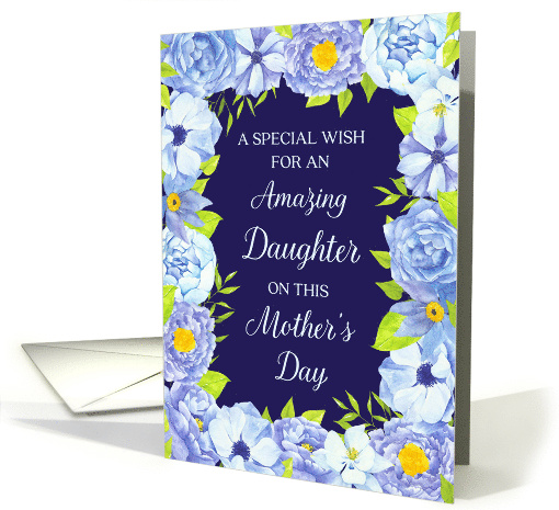 Blue Watercolor Flowers Daughter Mother's Day card (1841936)