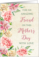 Country Watercolor Flowers Friend Mother’s Day Card