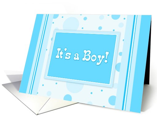 Baby Boy Birth Announcment - Blue Polka Dots card (468070)