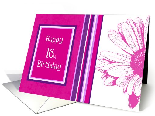 Pink and Purple 16th birthday card (468289)