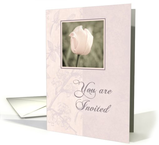 Pink Flower Wedding Anniversary Invitation card (470309)