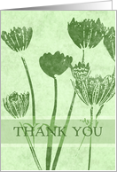 Green Flowers Thank You Card