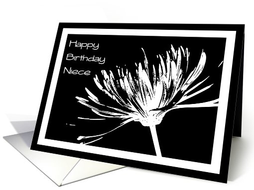 Black and White Flower Niece Birthday card (479075)