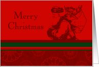 Red and Green Santa Merry Christmas Card