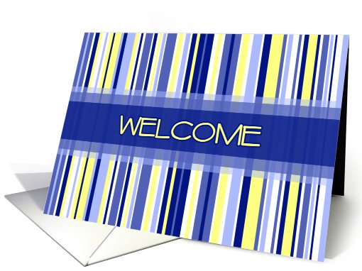 Blue Yellow Stripes Employee Welcome card (536604)