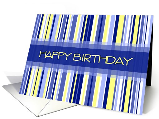 Blue Stripes Employee Birthday card (537217)