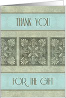 Aged Turquoise Thank You for the Wedding Gift Card