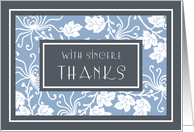 White and Blue Flowers Thanks for Being in my Wedding Card