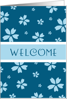 Blue Flowers Welcome to the Neighborhood Card