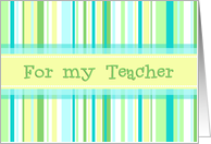 Stripes Thank You Teacher Card