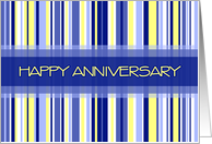 Blue Stripes Employee Anniversary Card