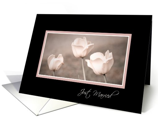 Pink Tulips Just Married card (561159)