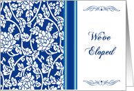Blue Flowers Elopement Party Invitation Card