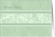 Green Flowers Garden Party Invitation Card