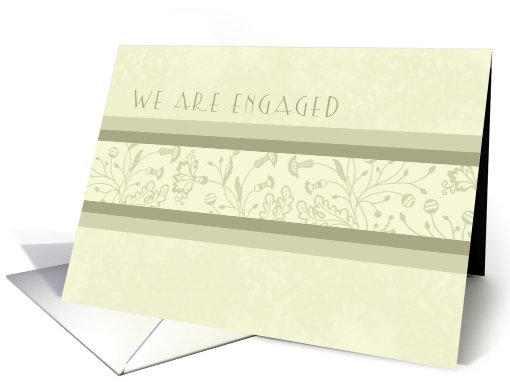 Beige Flowers We're Engaged card (579151)