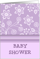 Purple Flowers Baby Shower for Girl Invitation Card