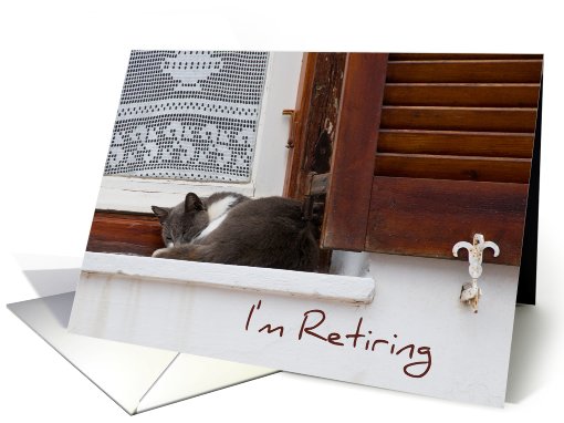 Sleeping Cat Retirement Announcement card (581303)