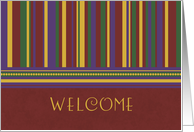 Red Stripes Business Employee Welcome Card