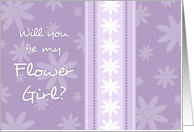 Purple Flowers Niece Flower Girl Invitation Card