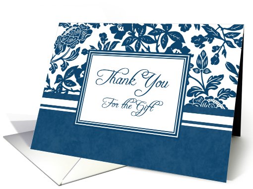 Blue Flowers Thank You for the Wedding Gift card (584097)