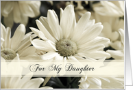 White Flowers Daughter Birthday Card