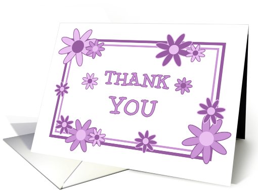 Purple Flowers Thank You for the Baby Shower card (585298)