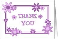 Purple Flowers Thank You for the Baby Shower Card