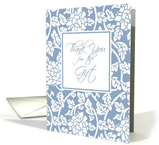 Blue Floral Thank You for the Wedding Gift card (593597)