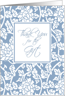 Blue Floral Thank You for the Wedding Gift Card