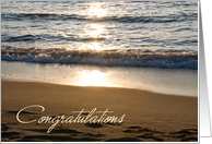 Waves on Sandy Beach Congratulations Card