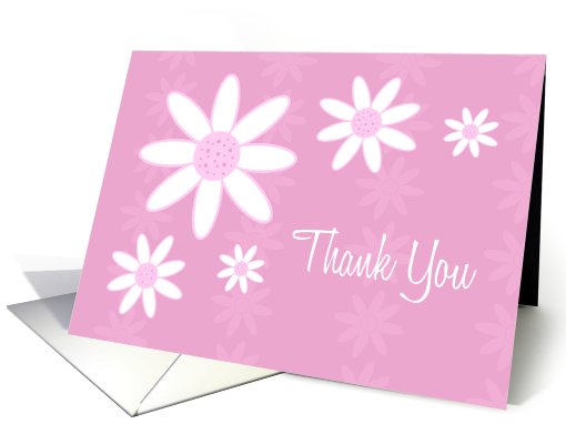 Pink Flowers Thank You Flower Girl Niece card (595063)