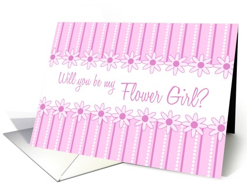 Pink Flowers Niece Flower Girl Invitation card (595549)