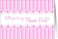 Pink Flowers Niece Flower Girl Invitation Card
