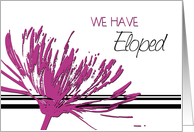 Pink and Black Flower We’ve Eloped Announcement Card