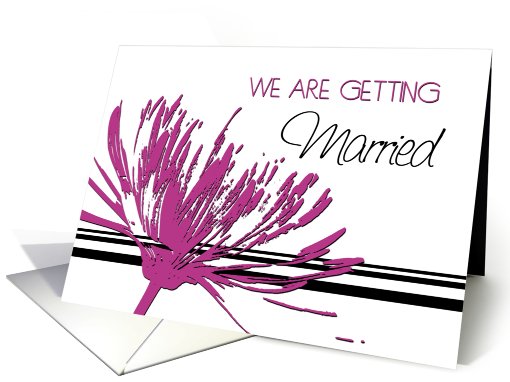 Pink and Black Flower Engagement Party Invitation card (598729)