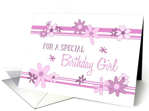 Birthday for Girl, pink flowers card (599213)