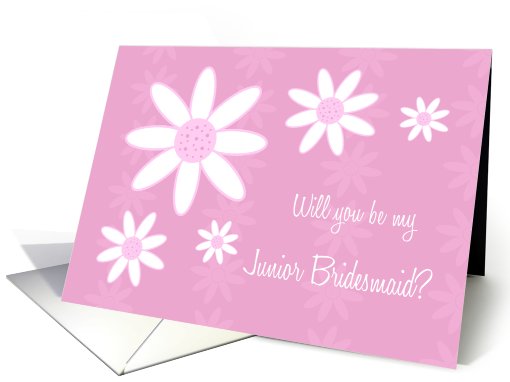 Pink Flowers Niece Junior Bridesmaid Invitation card (601719)