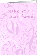 Pink Floral Sister Thank You Junior Bridesmaid Card