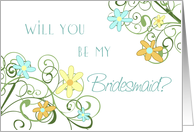 Garden Flowers Sister Bridesmaid Invitation Card